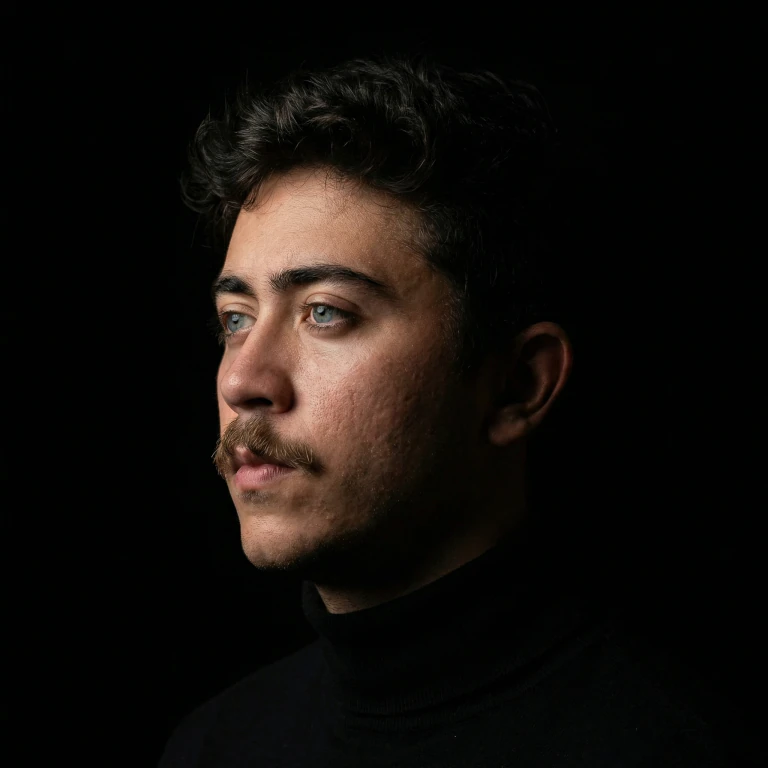 Luiz Macedo, nutricionista, em retrato sobre fundo preto